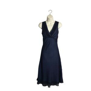 Express Vintage XS‎ Silk Blue Swiss Dot Babydoll Sleeveless Dress Y2K Coquette